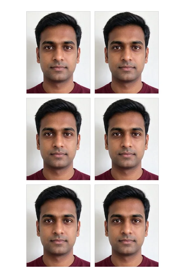 4 × 6 in print sheet with cut lines